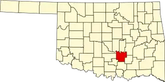 Locatie van Pontotoc County in Oklahoma