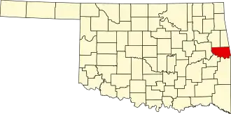 Locatie van Sequoyah County in Oklahoma