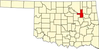Locatie van Tulsa County in Oklahoma