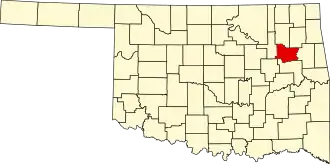 Locatie van Wagoner County in Oklahoma