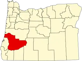 Locatie van Douglas County in Oregon
