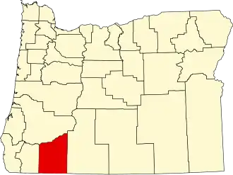 Locatie van Jackson County in Oregon
