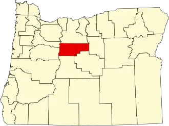 Locatie van Jefferson County in Oregon