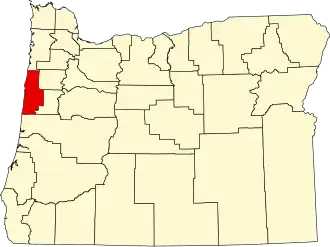 Locatie van Lincoln County in Oregon
