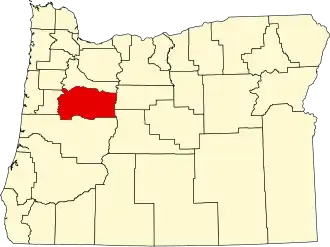 Locatie van Linn County in Oregon