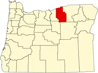 Locatie van Morrow County in Oregon