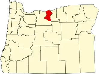 Locatie van Sherman County in Oregon