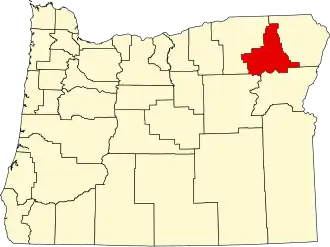 Locatie van Union County in Oregon