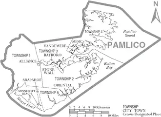Kaart van Pamlico County
