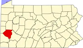 Locatie van Allegheny County in Pennsylvania