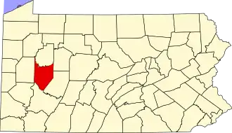 Locatie van Armstrong County in Pennsylvania