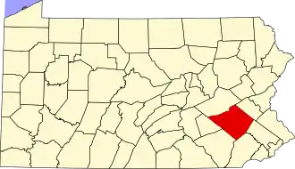 Locatie van Berks County in Pennsylvania