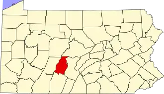 Locatie van Blair County in Pennsylvania
