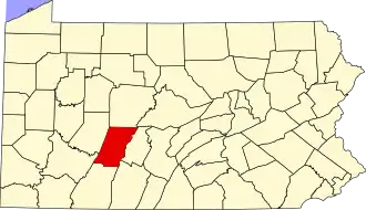 Locatie van Cambria County in Pennsylvania