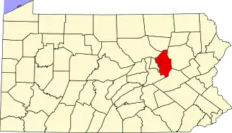 Locatie van Columbia County in Pennsylvania