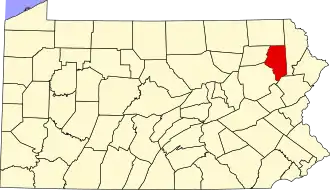 Locatie van Lackawanna County in Pennsylvania