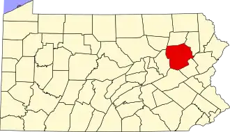 Locatie van Luzerne County in Pennsylvania