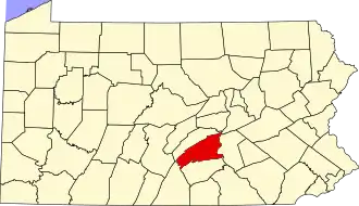 Locatie van Perry County in Pennsylvania