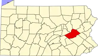 Locatie van Schuylkill County in Pennsylvania