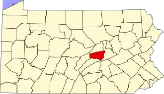 Locatie van Snyder County in Pennsylvania