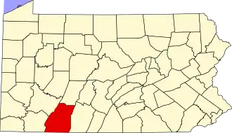 Locatie van Somerset County in Pennsylvania