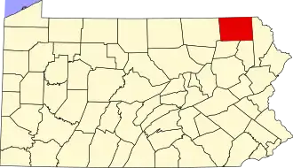 Locatie van Susquehanna County in Pennsylvania
