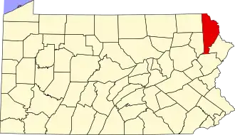 Locatie van Wayne County in Pennsylvania