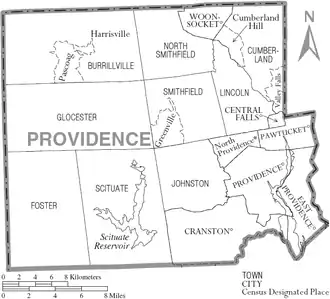 Kaart van Providence County