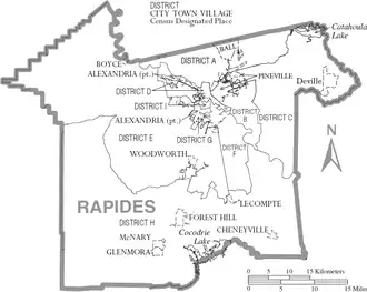 Kaart van Rapides Parish