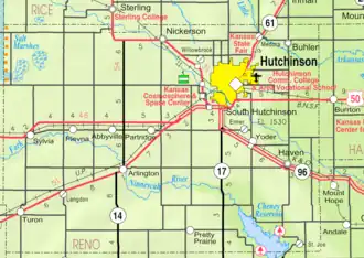 Kaart van Reno County