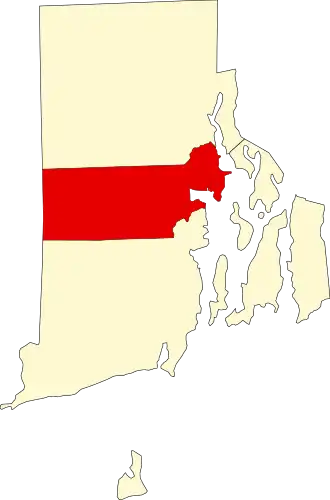 Locatie van Kent County in Rhode Island