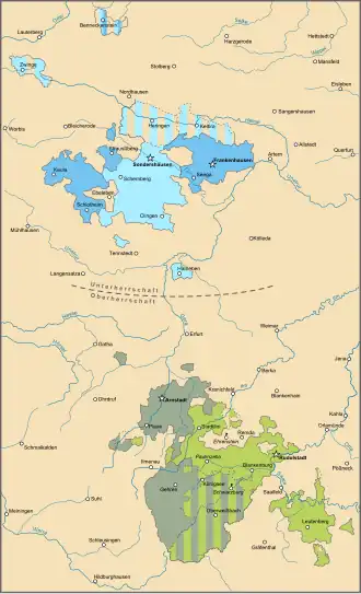 Verdeling van de Schwarzburger Oberherrschaft, 1574