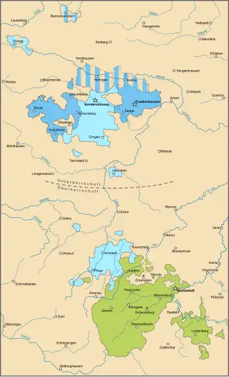 Schwarzburg na de verdeling van Schwarzburg-Arnstadt (1584)