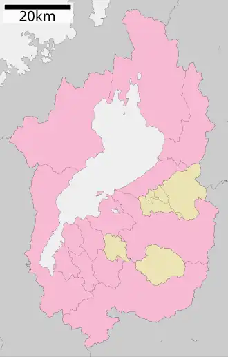 Kaart van de prefectuur Shiga