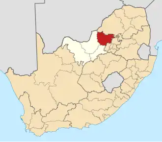 Ligging Bojanala Platinum District Municipality