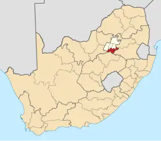 Ligging Sedibeng District Municipality