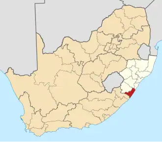 Ligging Ugu District District Municipality