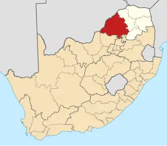 Ligging Waterberg District Municipality