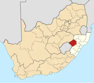 Ligging Uthukela District Municipality