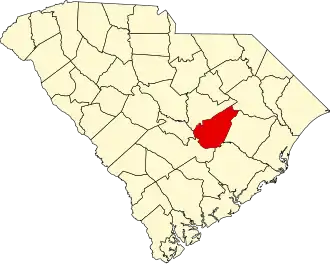Locatie van Clarendon County in South Carolina