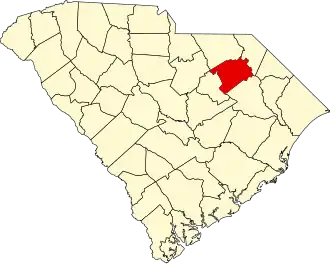 Locatie van Darlington County in South Carolina