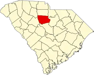 Locatie van Fairfield County in South Carolina