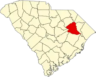 Locatie van Florence County in South Carolina