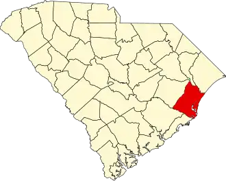 Locatie van Georgetown County in South Carolina