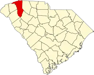 Locatie van Greenville County in South Carolina