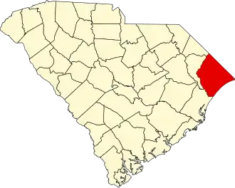 Locatie van Horry County in South Carolina