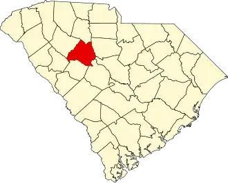 Locatie van Newberry County in South Carolina