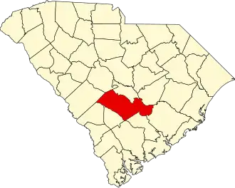 Locatie van Orangeburg County in South Carolina