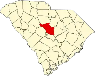 Locatie van Richland County in South Carolina