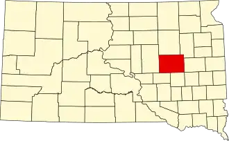 Locatie van Beadle County in South Dakota